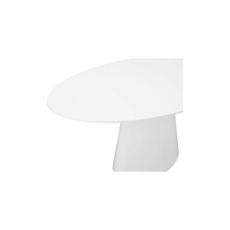 Royale Contemporary Oval White Wood Dining Table for Six