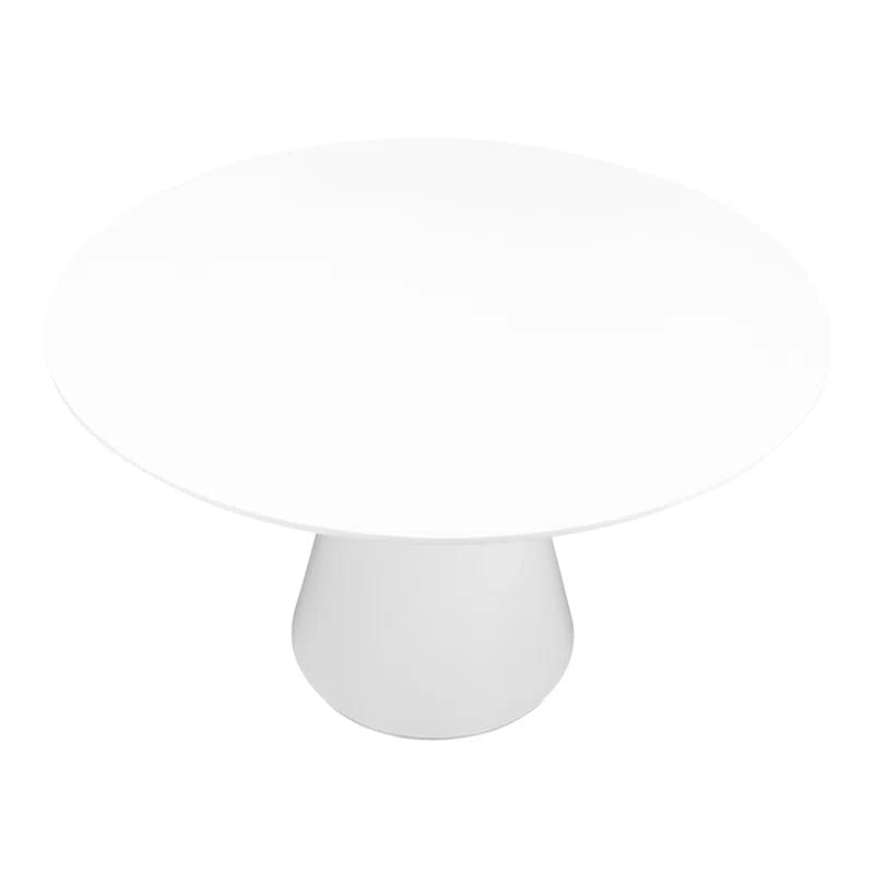 Otago Contemporary 47" Round White Reclaimed Wood Dining Table