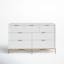 Transitional White Pearl 7-Drawer Dresser with Gold Accents