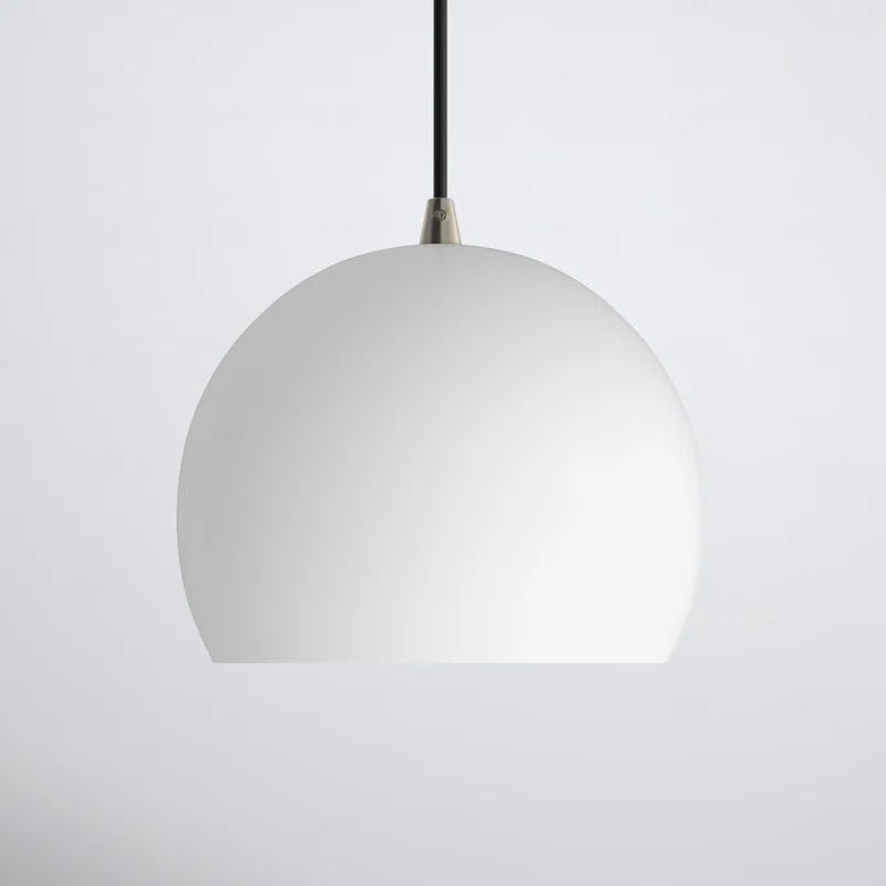 Contemporary 1-Light Mini Pendant in White with Gold Interior Finish