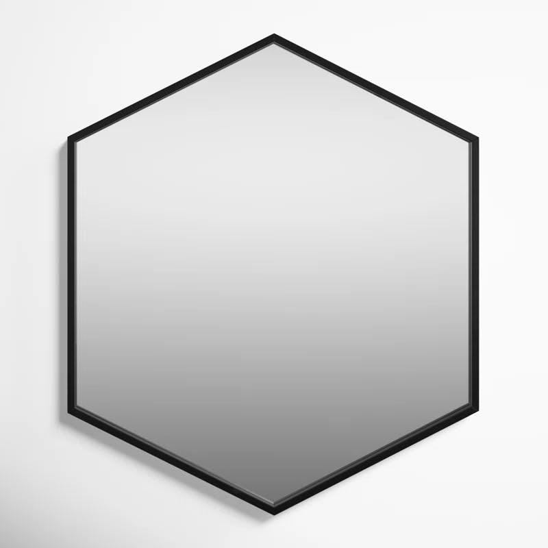 Sophia Full Length Hexagon Bathroom Mirror with Sleek Black Trim
