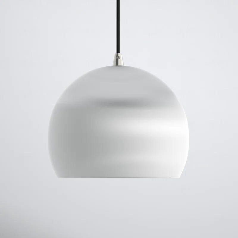 Livex Retro Brushed Aluminum Mini Pendant Light - White Interior