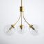 Eclipse Natural Brass 3-Light Globe Chandelier with Clear Glass Shades