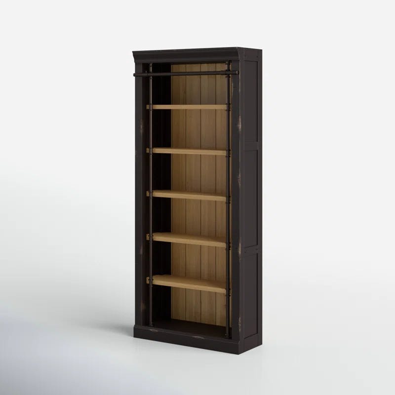 Toulouse Aged Ebony and Warm Honey Adjustable Bookcase