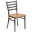Hercules Clear Coated Ladder Back Metal Chair with Natural Wood Seat
