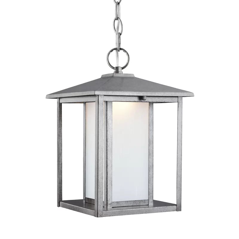 Weathered Pewter 13.75" Transitional LED Outdoor Hanging Lantern