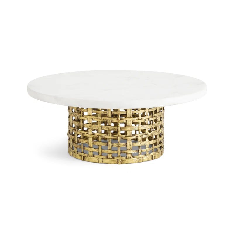 Antique Gold Textured Palm Leaf Inspired Cake Stand