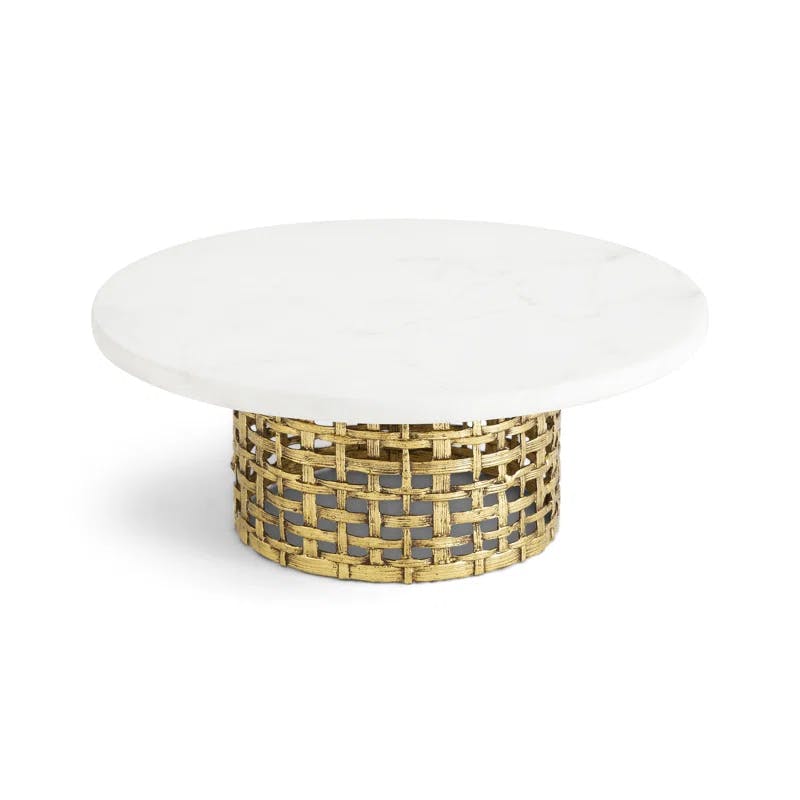 Antique Gold Textured Palm Leaf Inspired Cake Stand