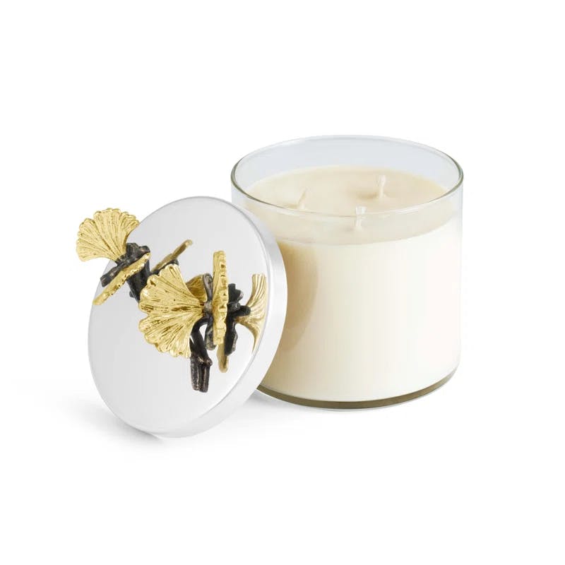 Royal Gardenia Soy Scented Jar Candle with Bronze Accents