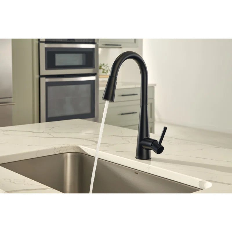 Modern Stainless Steel Pull-Out Spray Kitchen Faucet 15.5" Height