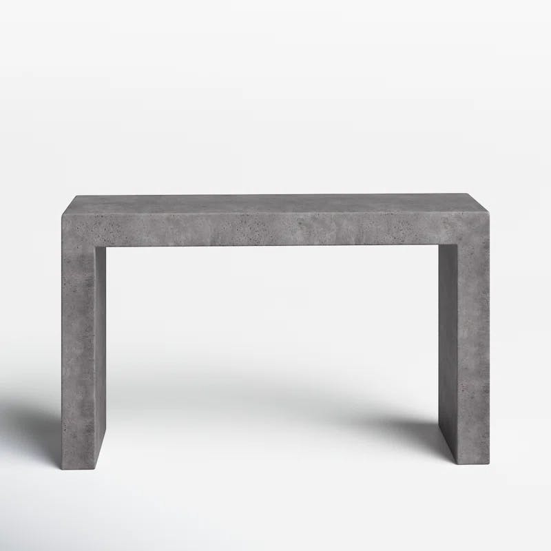 Kareen Dark Grey 55'' Rectangular Stone Outdoor Console Table