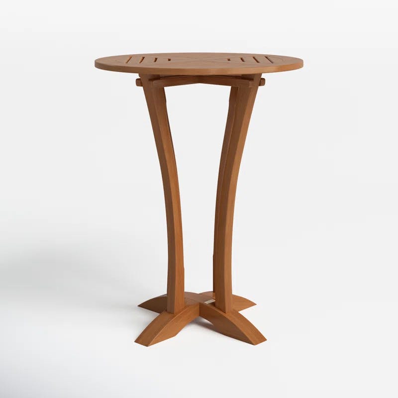 Eco-Friendly Eucalyptus Deluxe Round Bar Table in Brown Umber