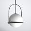 Somerset Chic Black Steel Medium Pendant with Etched Opal Glass