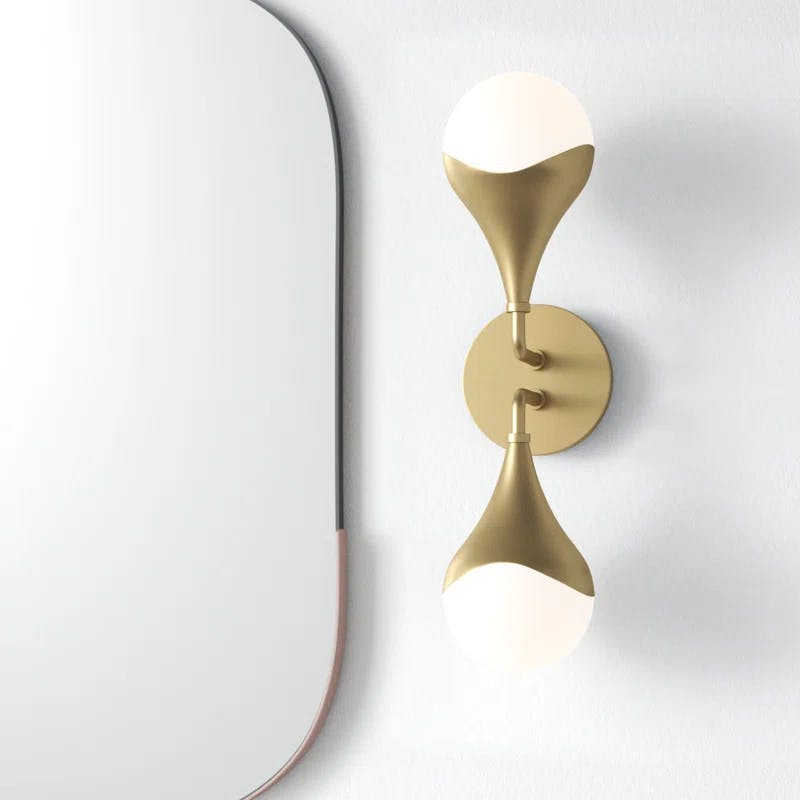 Ariana Aged Brass Dual-Light Dimmable Bath Sconce
