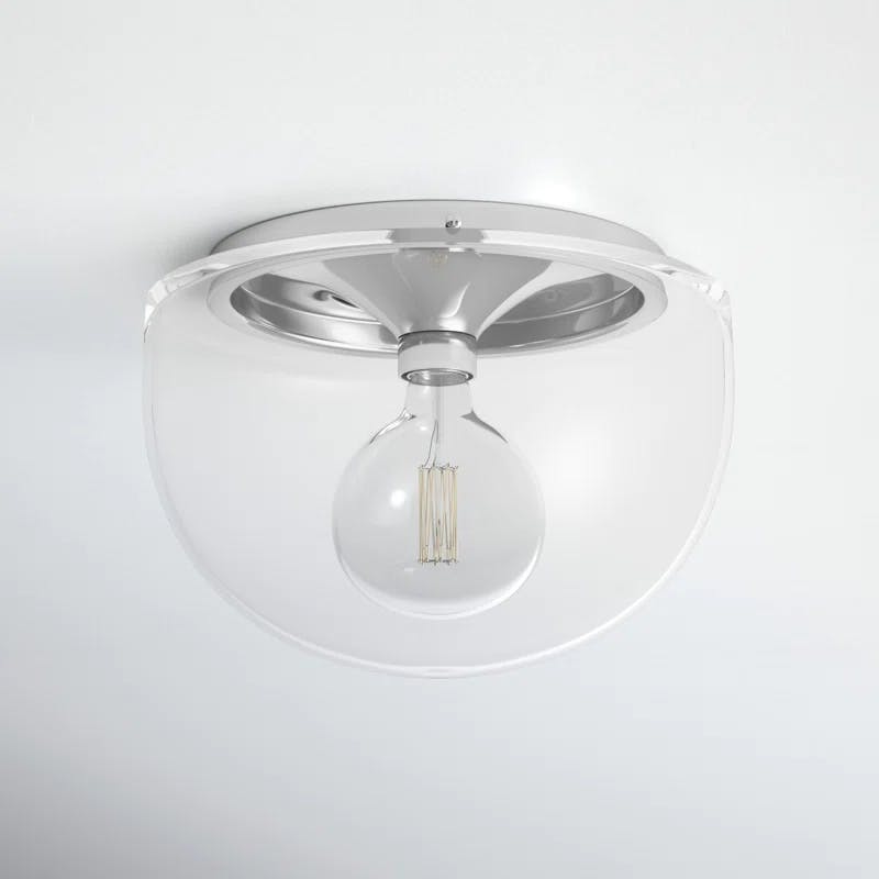 Alexi 13.75" Polished Nickel & Clear Glass LED Bowl Flush Mount
