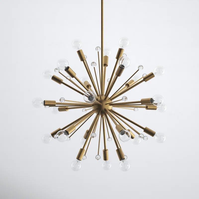 Galea Warm Brass 24-Light Adjustable Sputnik Chandelier