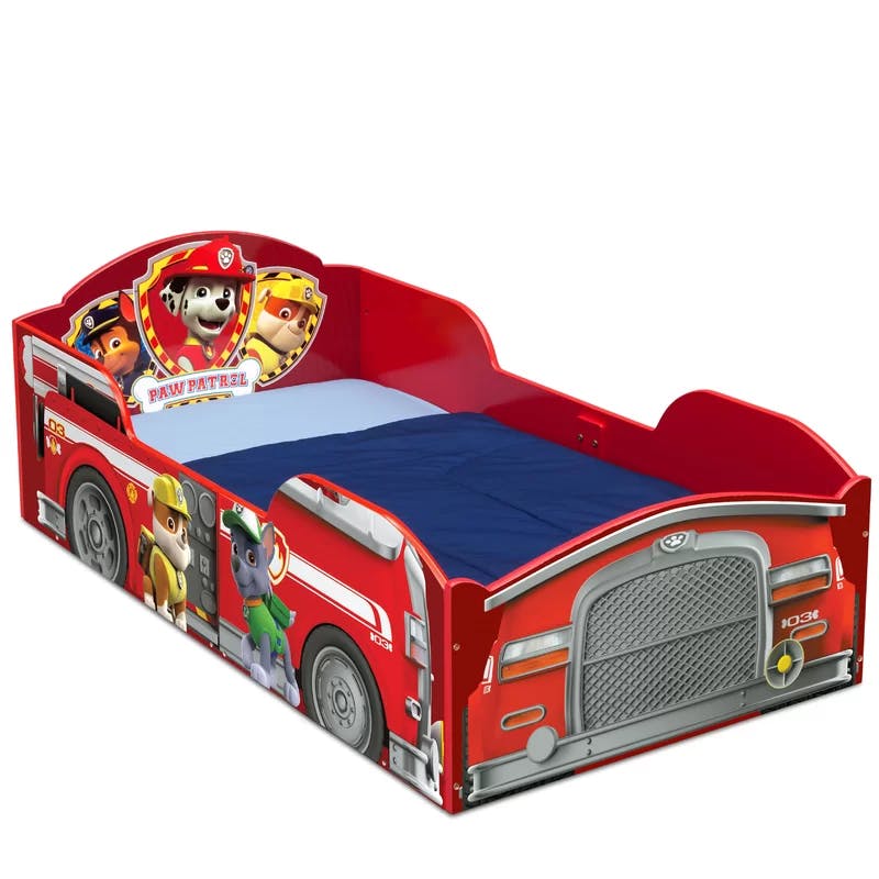 Paw Patrol Adventure Toddler Wooden Bed Frame with Guardrails