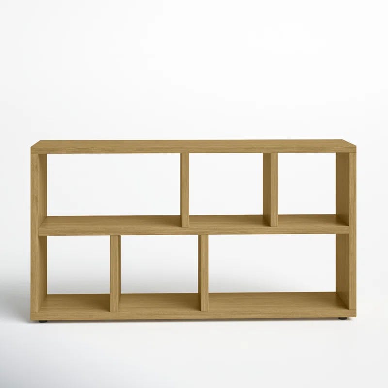Berlin Refined Oak Console with White Cubes and Honeycomb Design