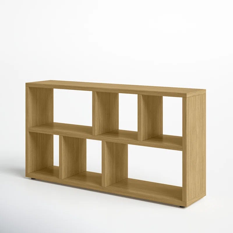 Berlin Refined Oak Console with White Cubes and Honeycomb Design