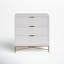 White Pearl Transitional 3-Drawer Accent Chest with Gold Accents