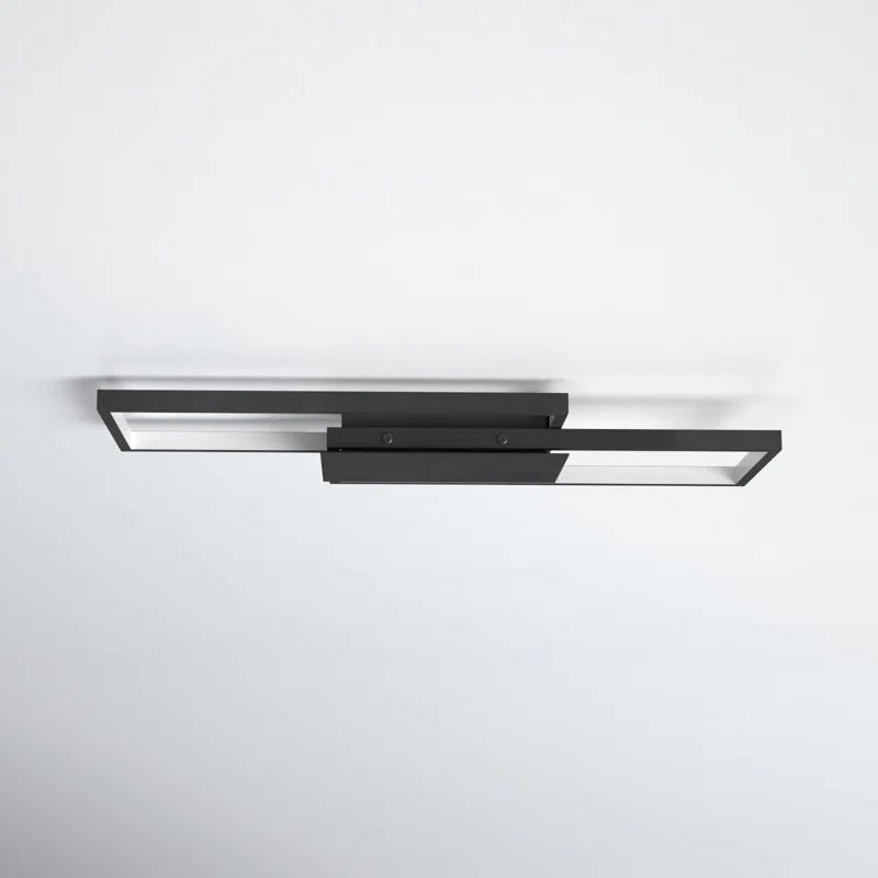 Milanius Matte Black Aluminum LED Drum Light - Modern Design