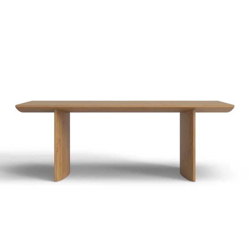 Contemporary Warm Oak Veneer Rectangular Dining Table for Eight
