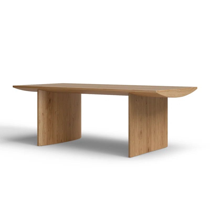 Contemporary Warm Grey-Brown Oak Veneer Rectangular Dining Table