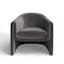 Olivia Dark Grey Velvet Contoured Accent Chair