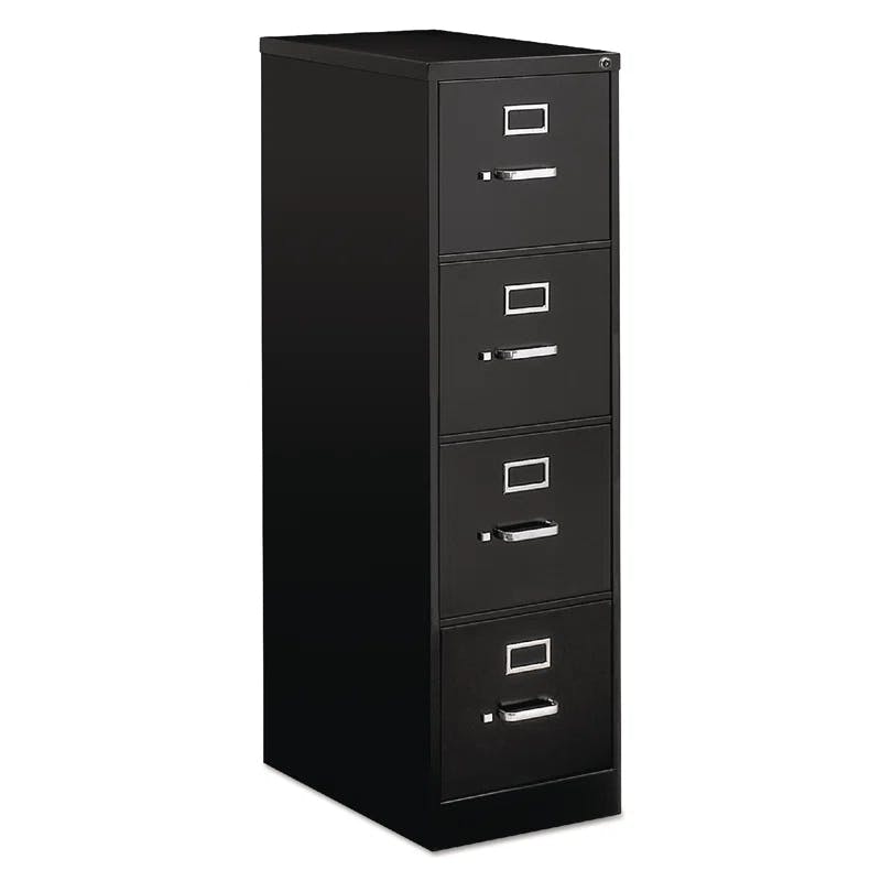 Modern Mobile 15'' Black Steel 4-Drawer Lockable File Cabinet