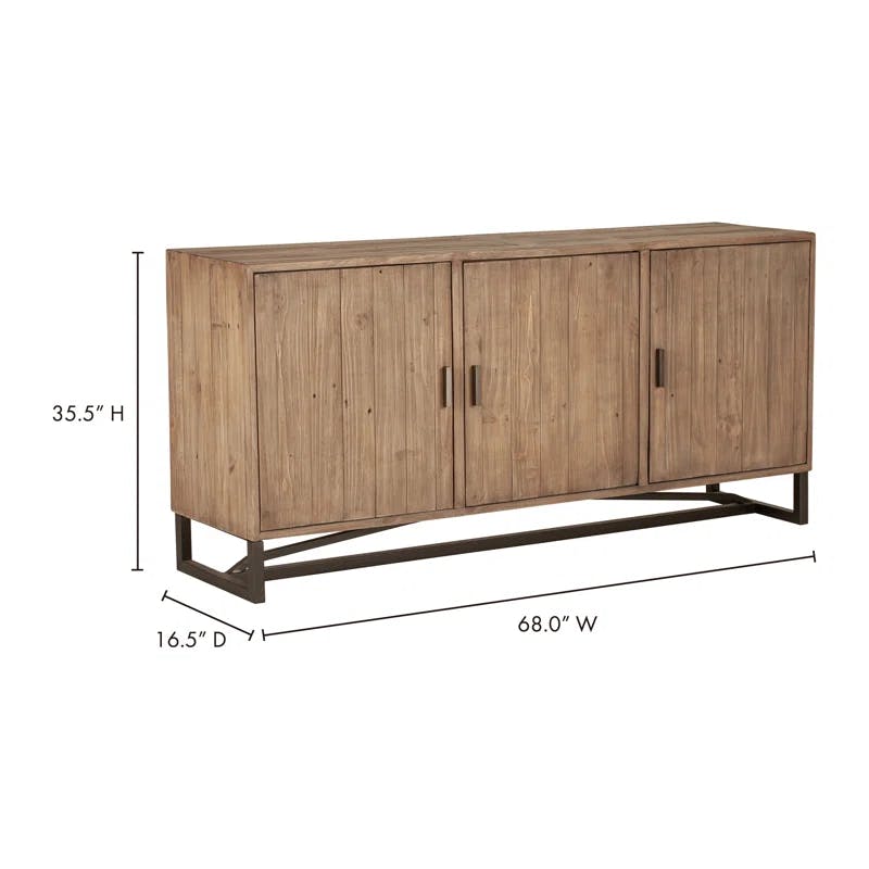 Rothwell 68" Reclaimed Pine Wood Transitional Sideboard