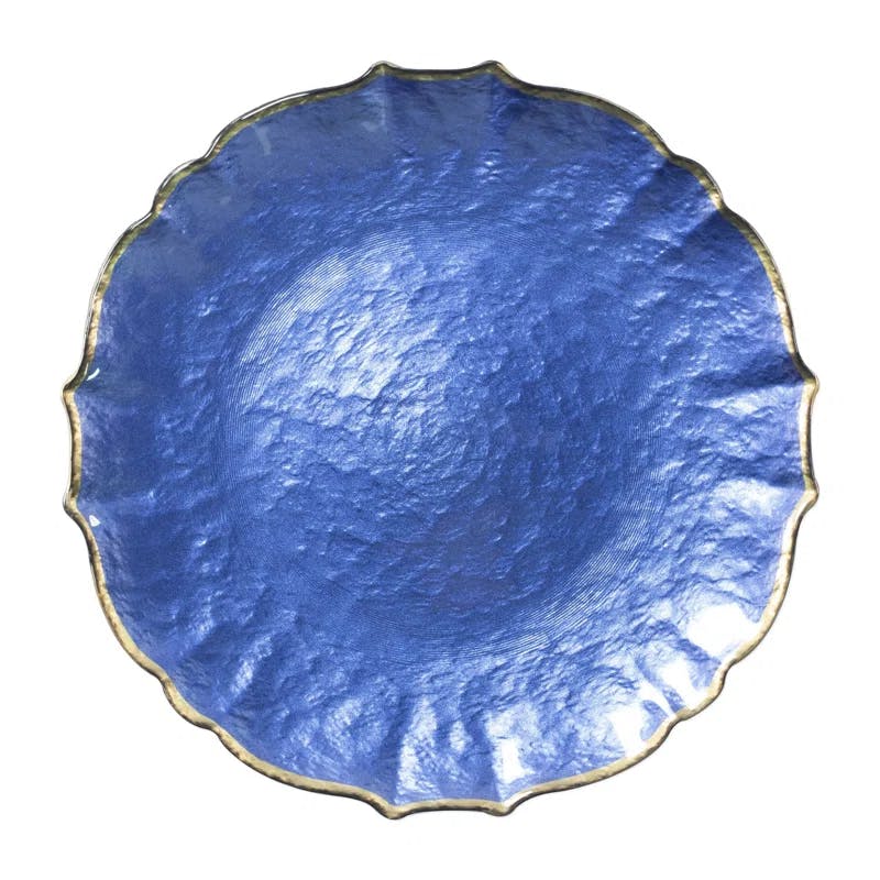 Cobalt Elegance 13" Handcrafted Glass Charger Plate