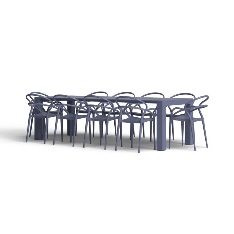 Mila Dark Gray Extendable 11-Piece Outdoor Dining Set