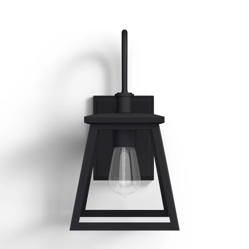 Belmore Classic Black Aluminum Outdoor Wall Lantern with Clear Glass