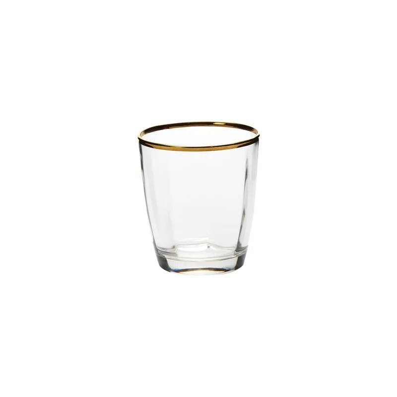 Elegant Gilded Rim Gold 10oz Traditional Glass