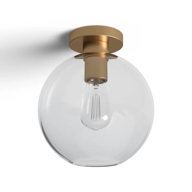 Baxter Cosmopolitan Brass & Glass Flush Mount Ceiling Light