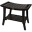 Elegant Harmony 24" Wide Teak Wood Safety Shower Bench with Shelf
