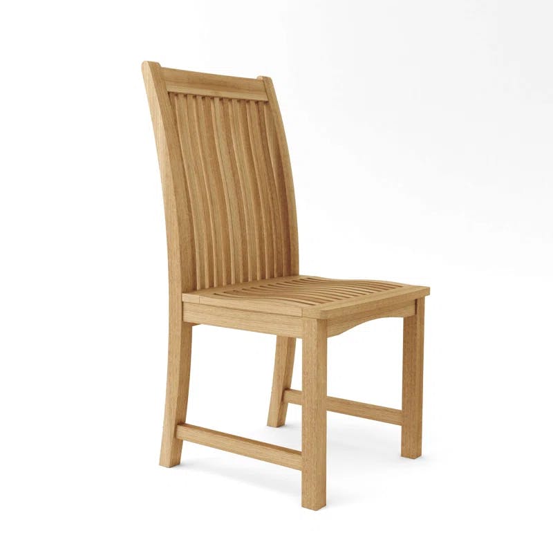 Classic Teak Sculpted Comfort Outdoor Dining Side Chair