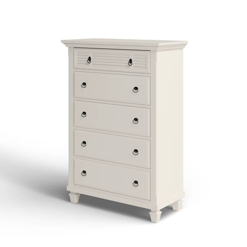Winchester 5-Drawer White Pine Wood Chest with Soft Close