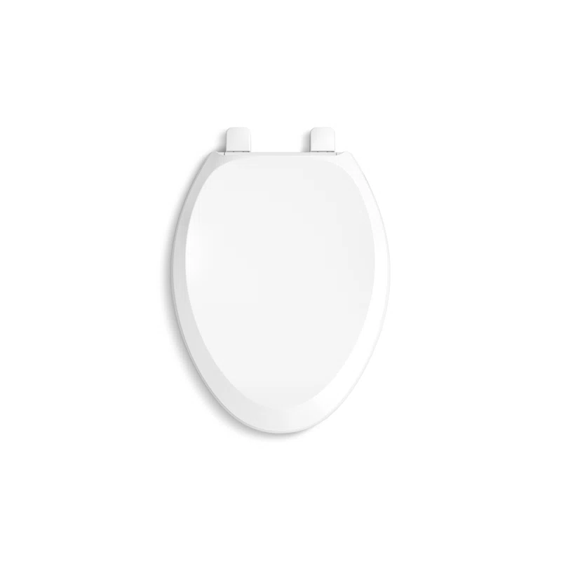 Elegant French Curve Quiet-Close Elongated Toilet Seat in White