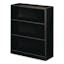 Adjustable 3-Shelf Black Steel Bookcase - 34.5" W