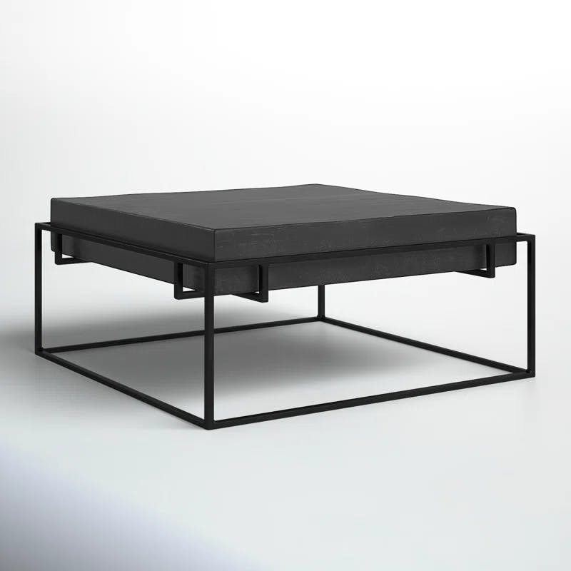 Telone Dark Oxidized Black Cast Aluminum and Iron Coffee Table