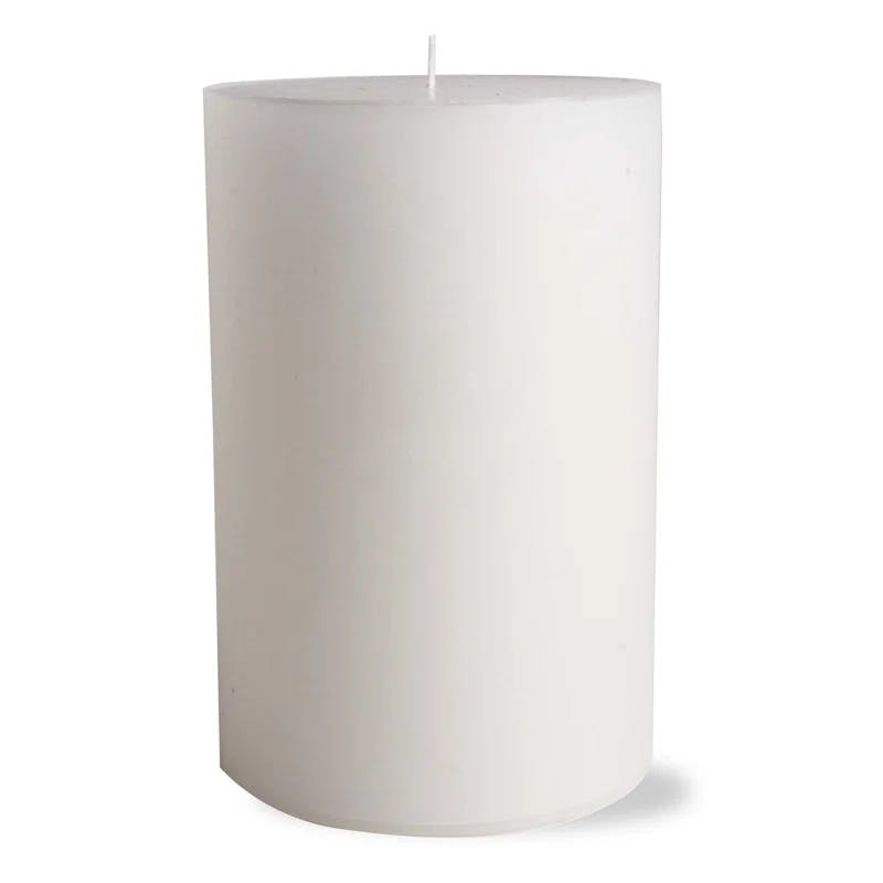 Elegant White Paraffin Wax 6x4 Unscented Pillar Candle