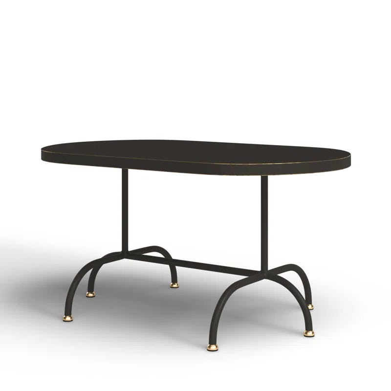 Cleo Modern Black and Gold Metal Coffee Table with Six Legs