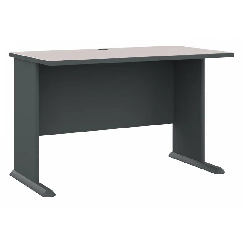 Slate Executive Office Desk with Drawer and Filing Cabinet, 48"W