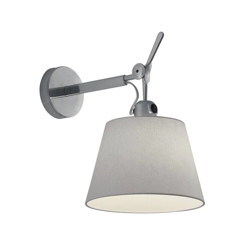 Tolomeo Large Silver Fiber Adjustable Wall Lamp by De Lucchi & Fassina