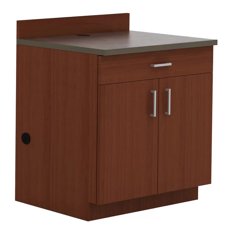 Modular Mahogany 2-Door 1-Drawer Office Storage Cabinet