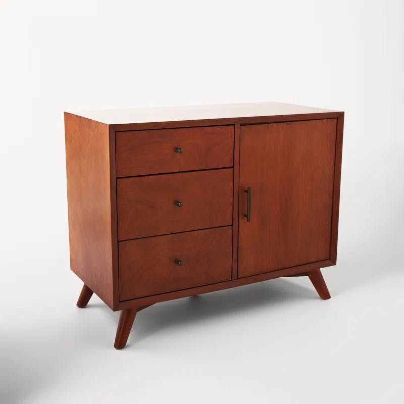 Acorn Brown 40" Mahogany Solid Wood Mid-Century Accent Cabinet