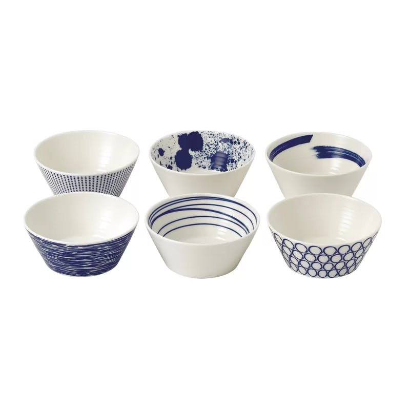 Pacific Blue Porcelain Tapas Bowls 4.59" Set of 6
