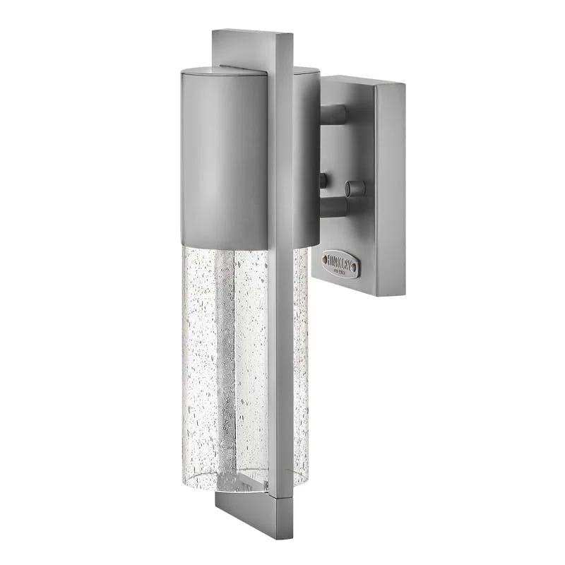 Hematite Finish Clear Seedy Glass 1-Light LED Wall Sconce