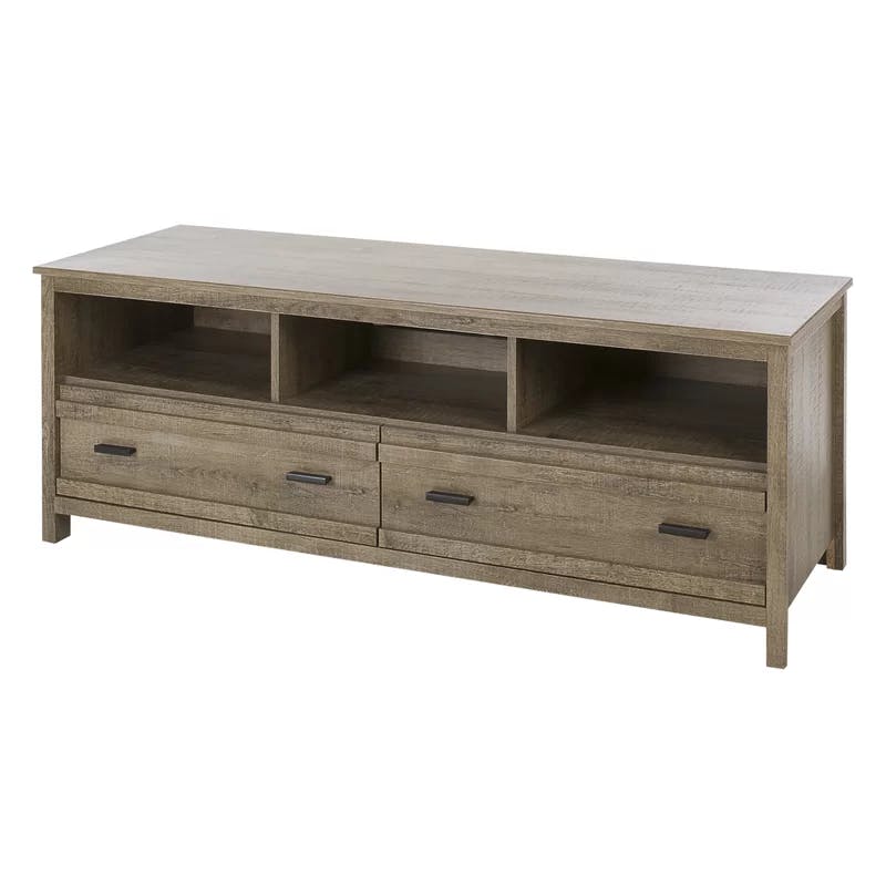 Exhibit Weathered Oak TV Stand with Cabinet for up to 65" TVs